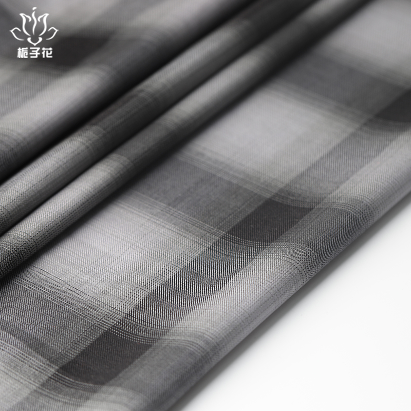 55% wool worsted plaid fabric