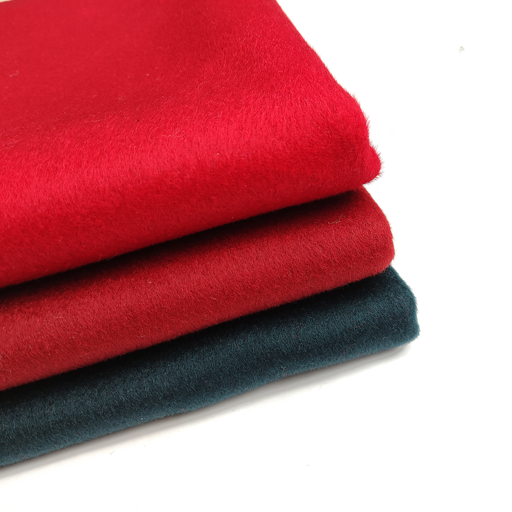 Double sided smooth 100 wool 573gsm red wool fabric