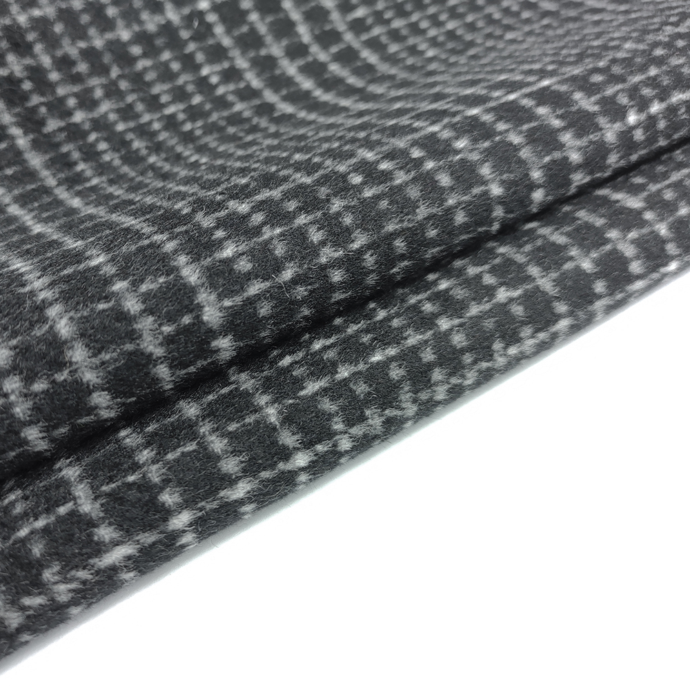 50%wool double sided plaid wool fabric 