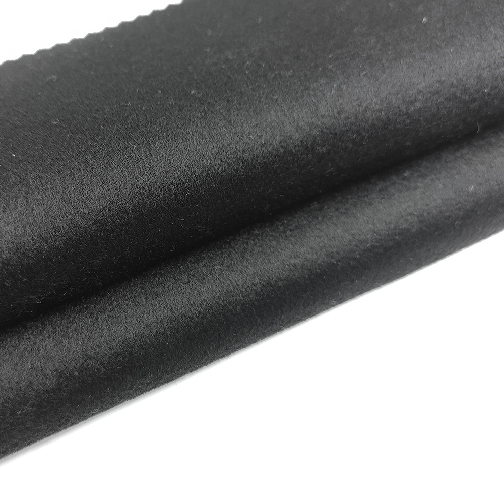 100 wool black double sided smooth wool fabric