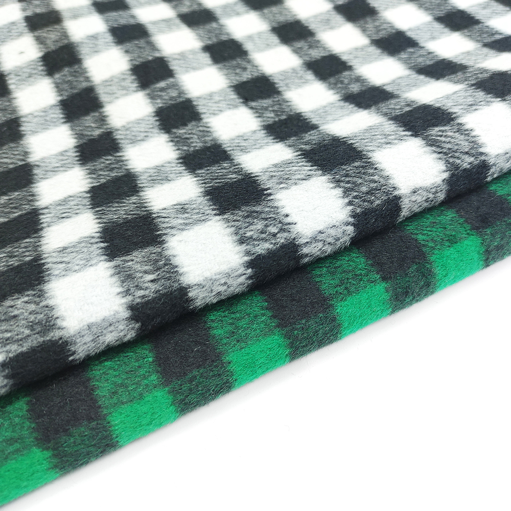 60% wool plaid double sided smooth fabric