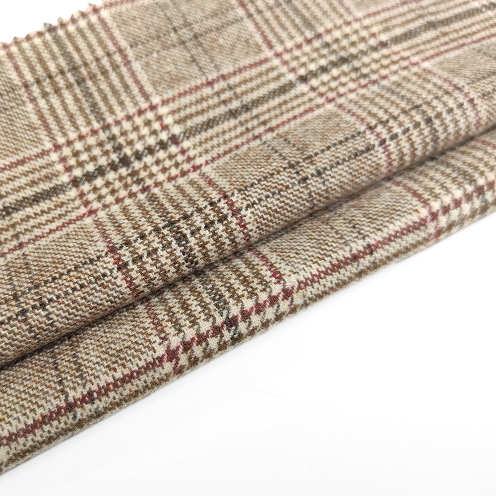 30% wool plaid flannel wool fabric