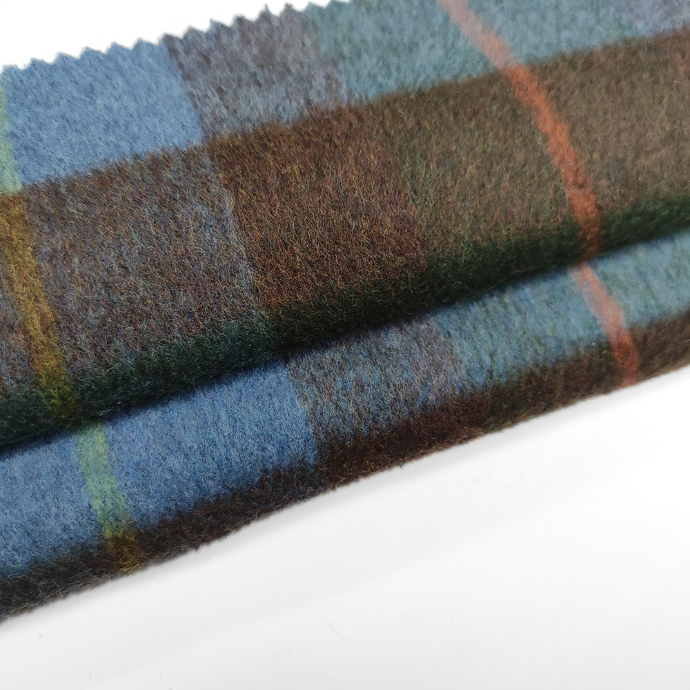 30% wool double sided plaid wool fabric