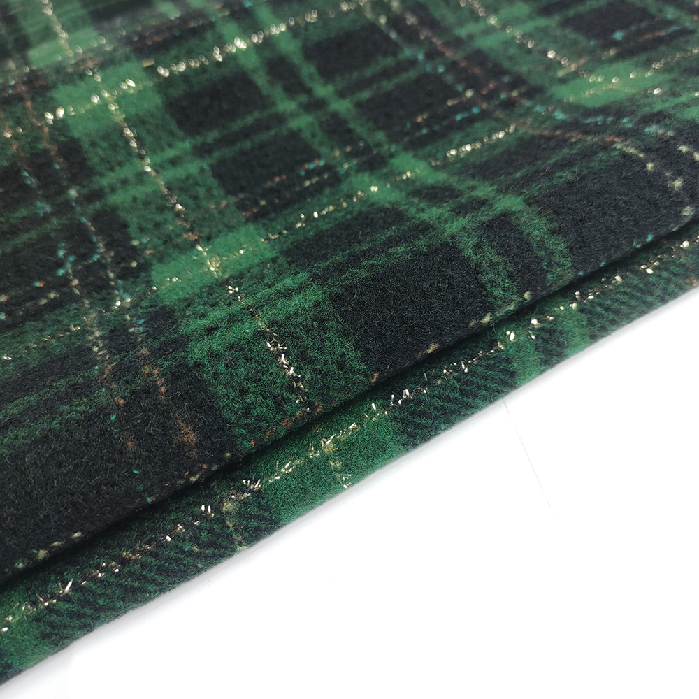 70 wool 25 polyester 5 silk double sided plaid melton fabric for suits