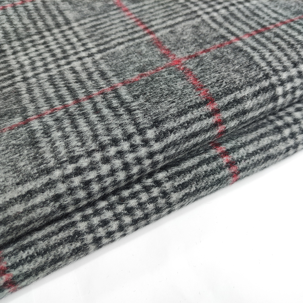 70 wool 30 oth double sided smooth wool plaid fabric for coats